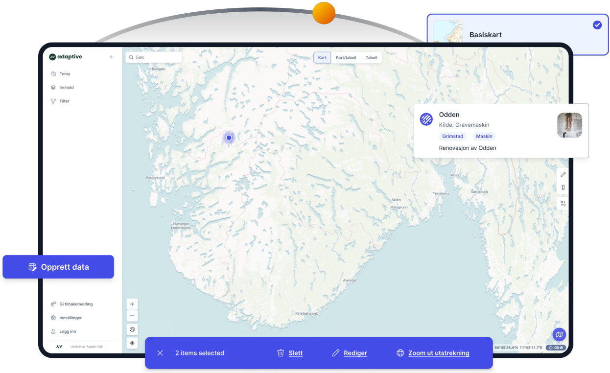 Bilde av løsningen (adaptive) på mobil